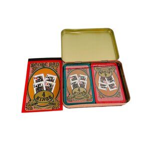 4 Kings Playing Card Set With Score Pad & Tin Case Never been‎ used See photos